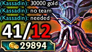 KASSADIN NEEDS NO TEAM (30.000 GOLD, 41 KILLS)