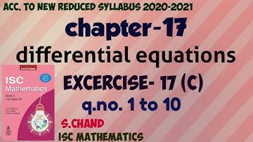 Differential equations Ex-17(c).1 | class12 | isc | s chand