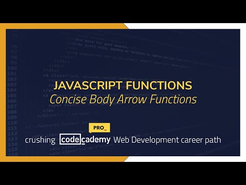 Crushing Codecademy PRO WEB DEVELOPMENT career path Challenge - Concise Body Arrow Functions