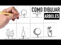 Como dibujar ARBOLES a MANO ALZADA - METODO FACIL