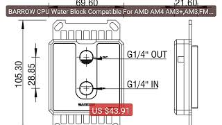 BARROW CPU Water Block Compatible For AMD AM4 AM3+,AM3,FM2 Pro... — Best Buy 2026 | Great Quality!