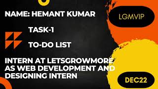 To-Do List using HTML || CSS || JAVASCRIPT || LGMVIP || INTERNSHIP || TASK1