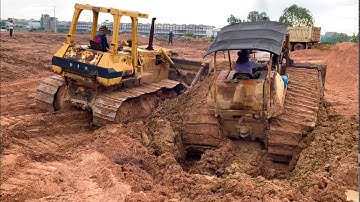 Powerful.!! Idiots Sticky Mud Bulldozer Komatsu Getting Stuck Recovery