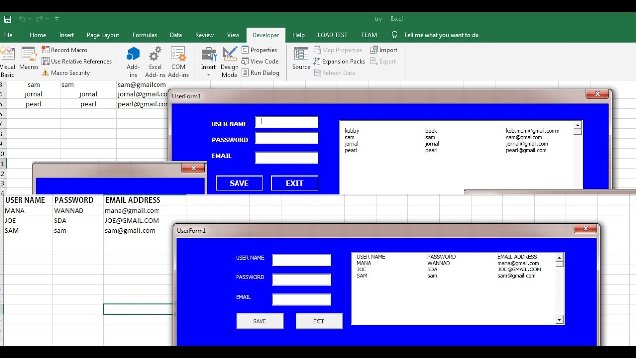 EXCEL UserForms DATA ENTRY USING EXCEL VBA YouTube