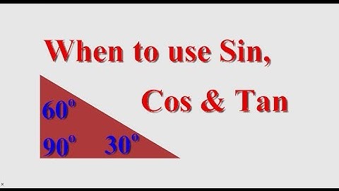 When Do I use Sin, Cos or Tan?