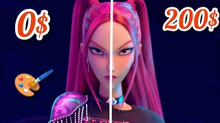 Drawing Mira from k-pop demon hunters (0$ vs 200$)