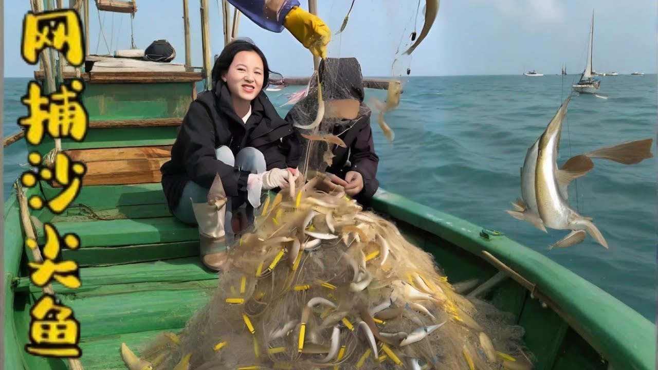 跟老爸的海上收獲局，沙尖魚直接爆網幸福感拉滿啦#漁民 #撈底 #大魚