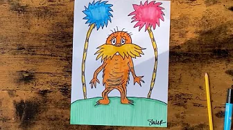 How to draw The Lorax - Celebrating Earth Day!