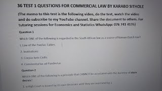 Commercial Law test 1
