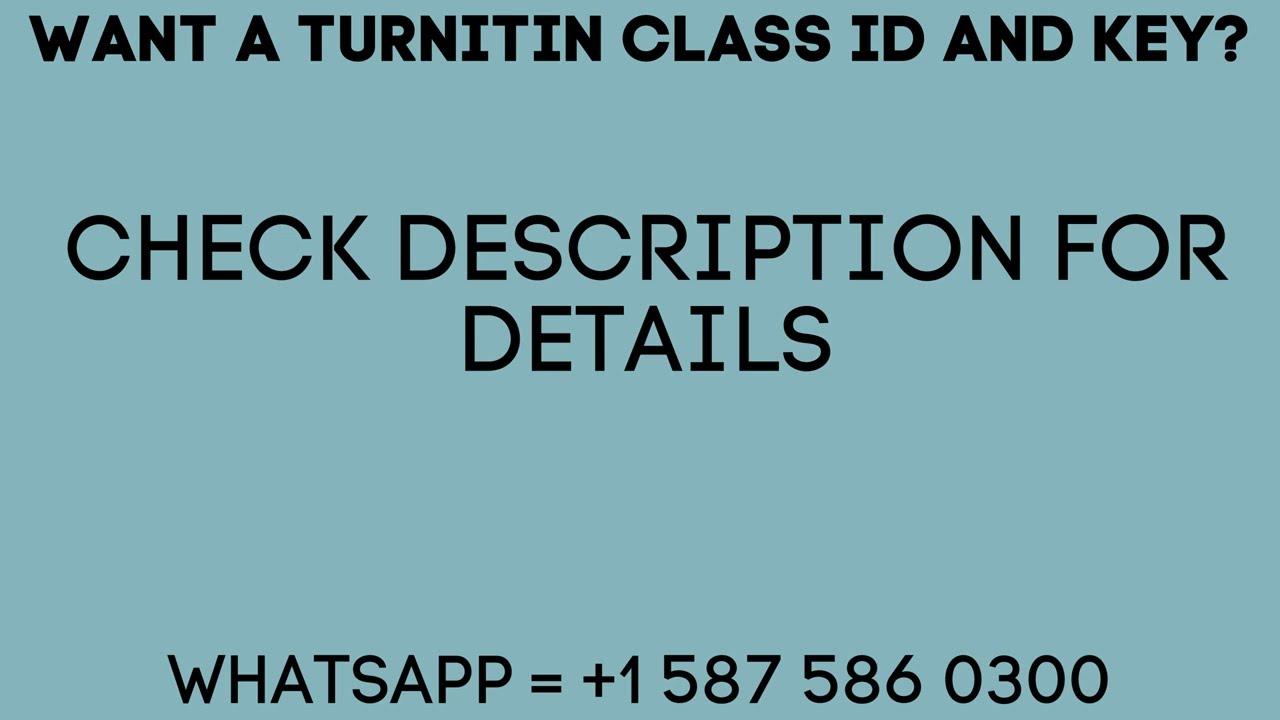 ID Class Turnitin - Turnitin class id and enrollment key free 2025 | EP 5