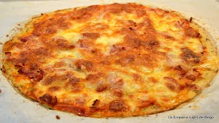 Pizza con Masa de Coliflor sin Harina Ni Levadura. Receta Muy Fácil y Rápida