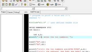 C program for printing a value and its address