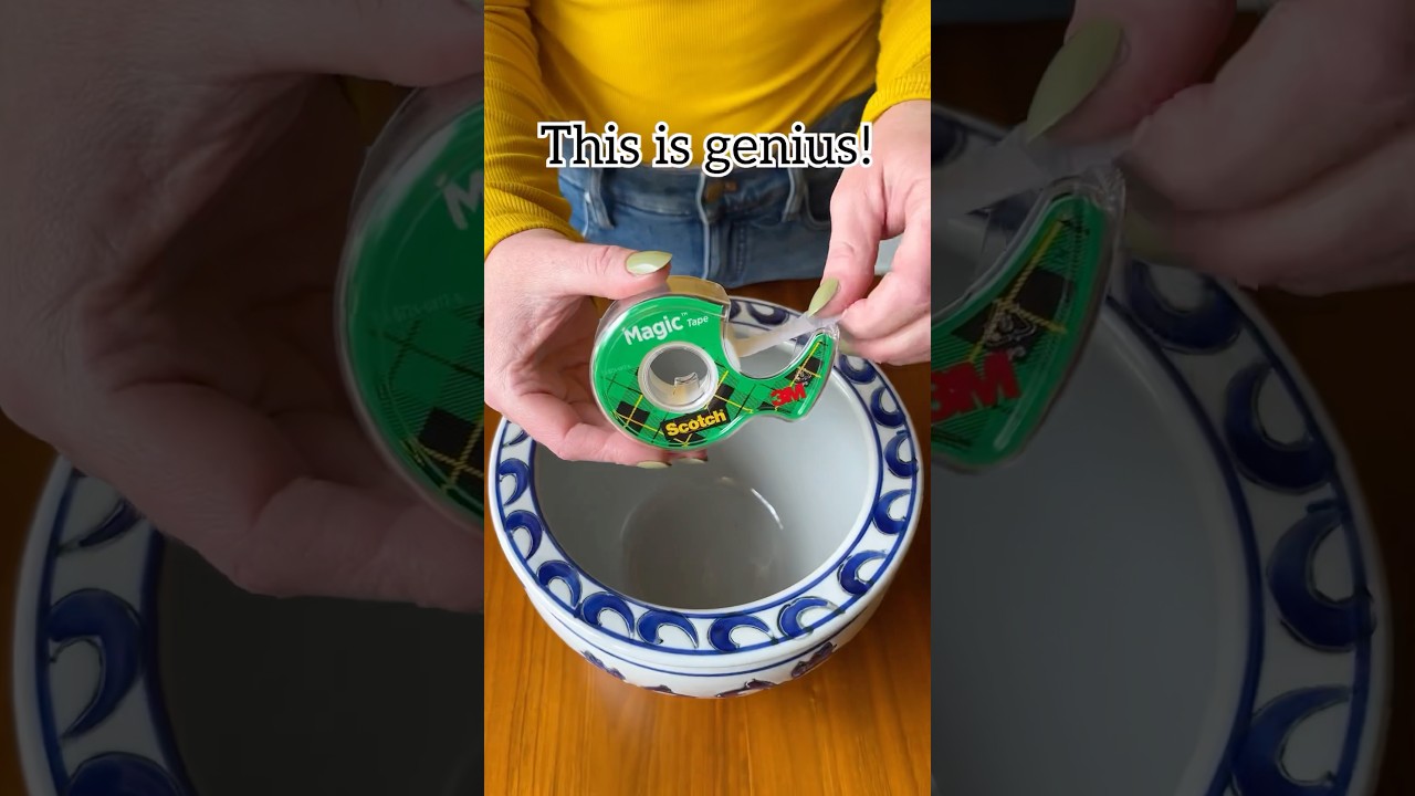 Use tape to create a stabilizing grid for floral arrangements! 