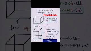 Surface area of Rectangular Prism #shorts #ytshorts #viral
