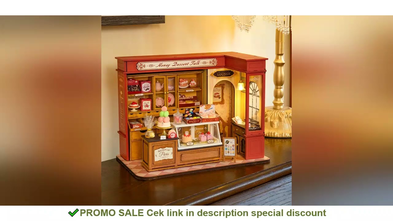 Robotime Rolife Honey Dessert Talk Miniature Dollhouse Wooden House Toy Set for Girls Beautiful Home