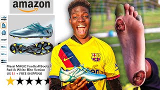 I Bought the WORST Reviewed Football Boots on Amazon.. Lionel Messi Scammed me