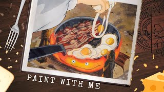 Paint With Me Breakfast With Calcifer In Howls Moving Castle