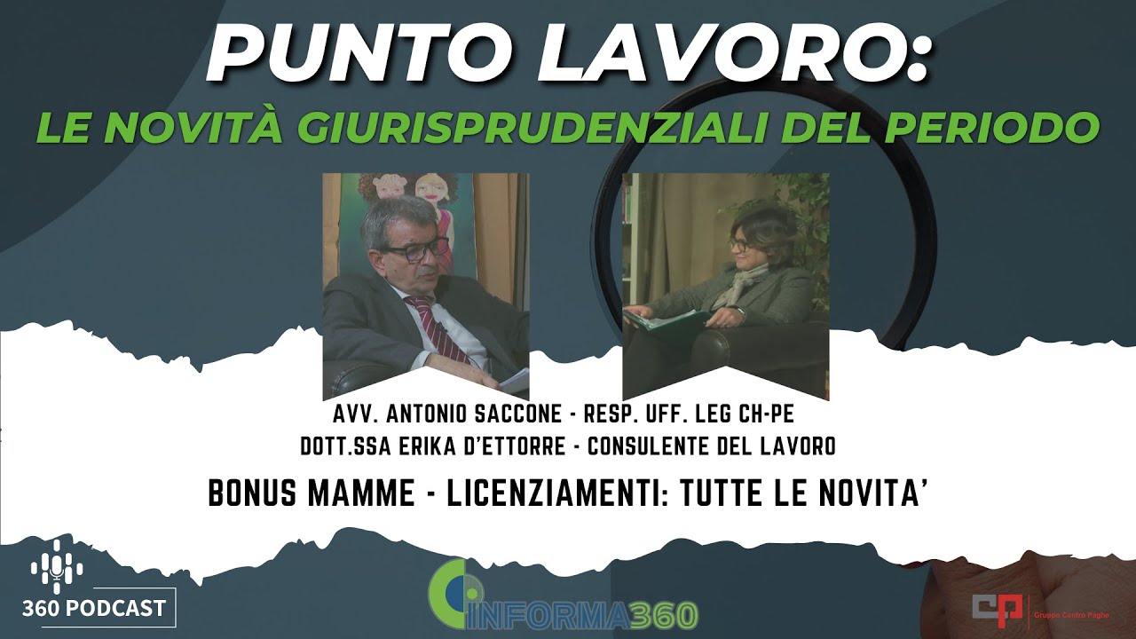 Bonus Mamme - Licenziamenti: tutte le novità | Punto Lavoro Ep.8 St.1