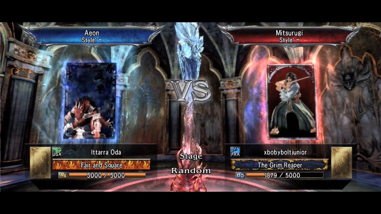 Soulcalibur V: Ittarra Oda (Aeon) Vs. xbobyboltjunior (Mitsurugi)