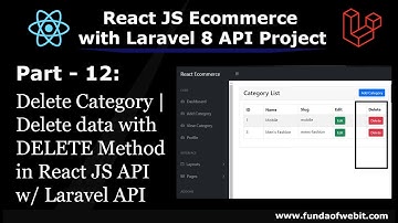 ReactJS Ecom Part 12: Delete Category| Delete data with DELETE Method in React JS API w/ Laravel API