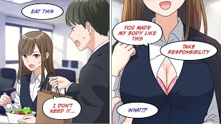 [Manga Dub] I treated a skinny receptionist to a meal and she became a meaty, adorable wife [RomCom]