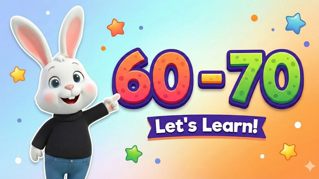 🐰 Изучаем числа от 60 до 70 вместе с Зайчиком | Счет для детей | 3D-анимация | Деревня детских ст...