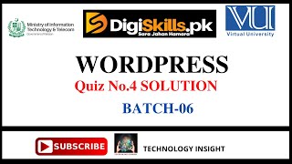 Digiskills - Wordpress Quiz-04 Solution Batch 06 | Quiz.4 || Batch 6