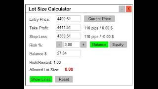 Lot Size Calculator MT5 FREE for Beginners