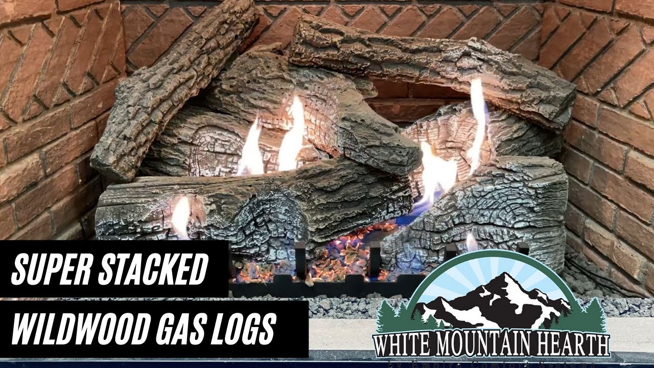 Super Stacked Wildwood vent-free gas logs by White Mountain Hearth