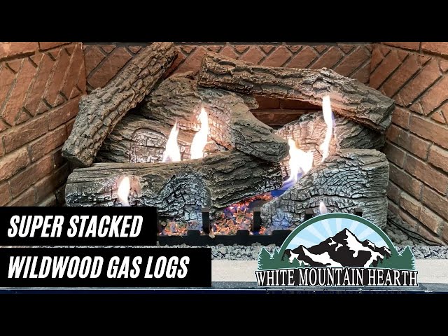 Super Stacked Wildwood vent-free gas logs by White Mountain Hearth - YouTube
