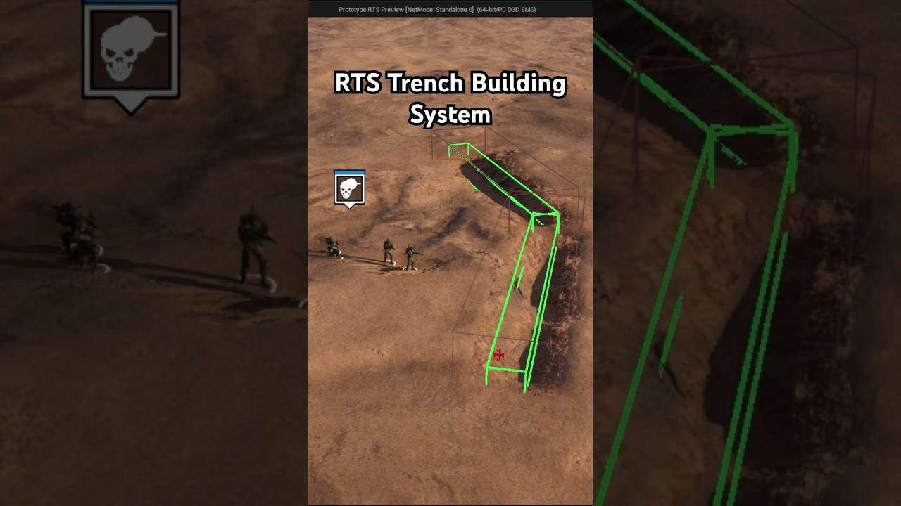 RTS Dev Log - Still work in progress trench building system 