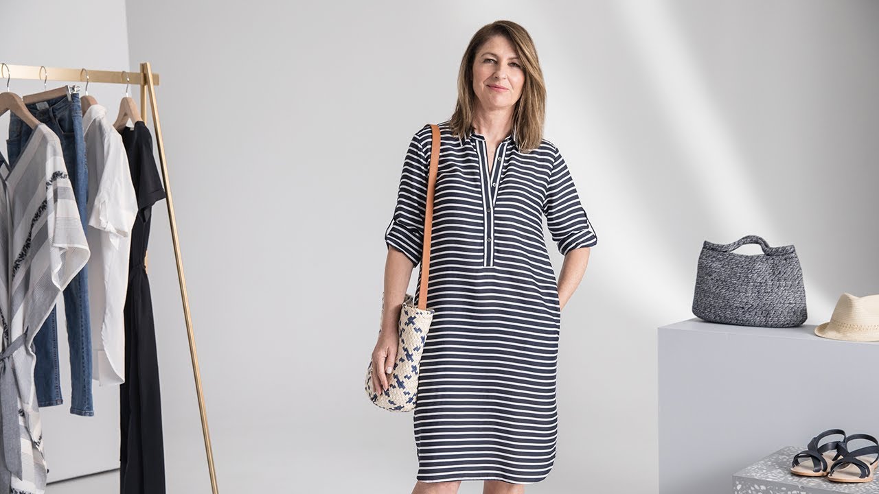 Two ways to wear the striped shirt dress