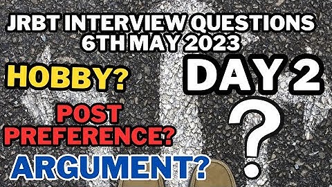 JRBT Interview 2023 |  Most important Questions Asked on 6th May 2023 | JRBT Group C | #jrbt #tpsc