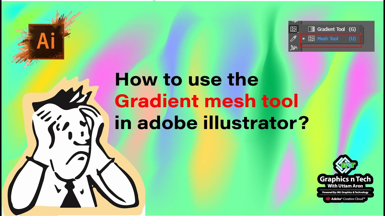 How to use the Gradient mesh tool in adobe illustrator? || abstract ...