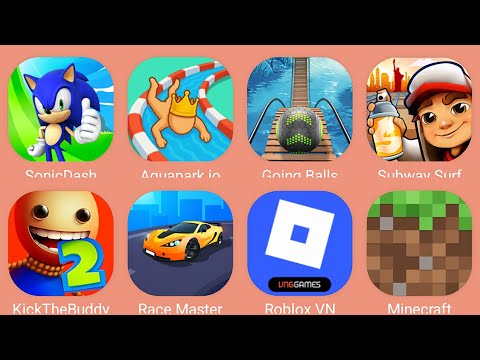 Roblox,Aquapark.io,Sonic Dash,Kick The Buddy,Race Master 3D,Subway Surf,Going Balls,Minecraft