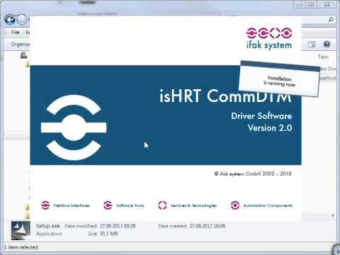 CommDTM - ifak HART - Installation