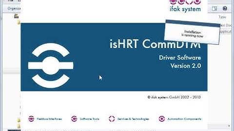 CommDTM - ifak HART - Installation