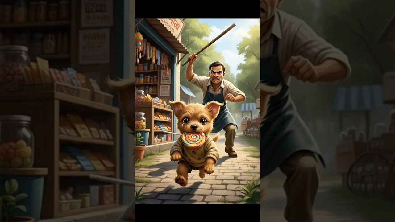 Puppy shop se lollipops 🍭 leke bhaga 