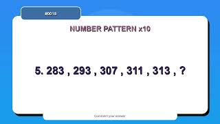 Number Pattern Challenge #0018 | 10 Number Pattern Practice Questions