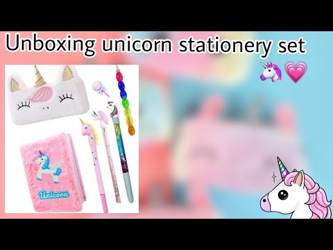 NEW UNICORN STATIONERY SET UNBOXING VIDEO🦄💗