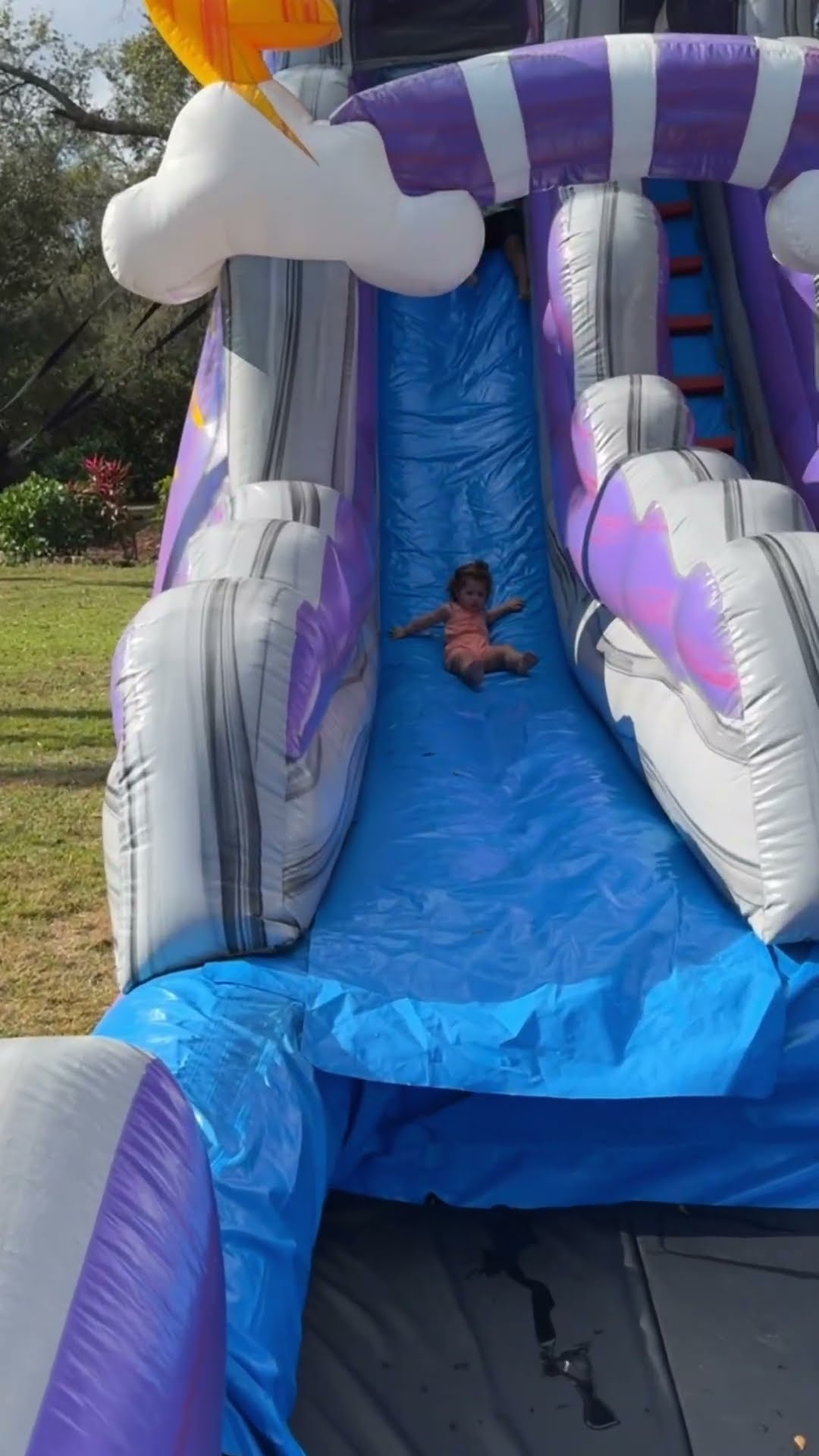Brother and sister went down giant water slide and this happened #shorts