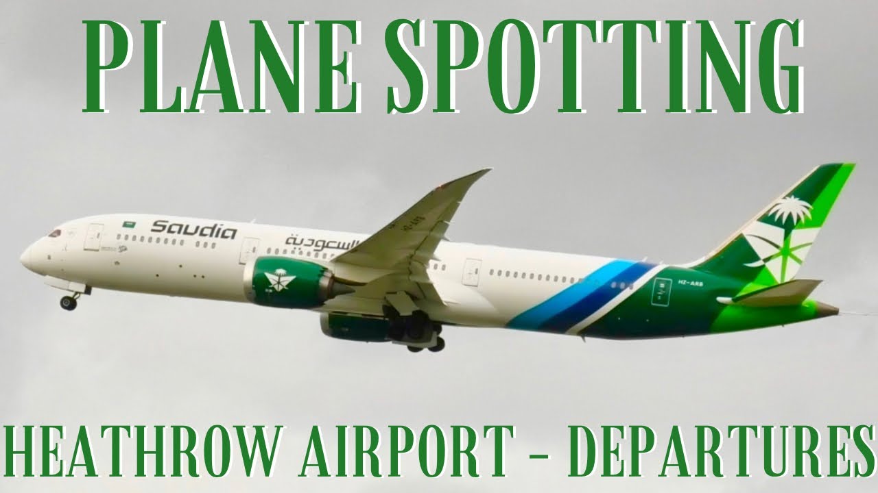 Plane Spotting at Heathrow Airport - windy weather! Take offs!