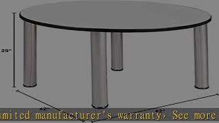 Regency Kee 42 Round Breakroom White/Chrome Break Room Tables