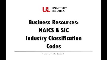 Business Resources: NAICS & SIC Industry Classification Codes