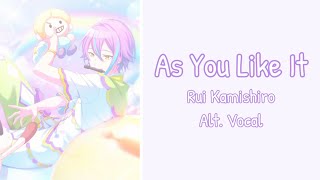 [Project Sekai] As You Like It - Rui Kamishiro Solo Ver. (Lyric Video) [ENG/ROM/KAN]