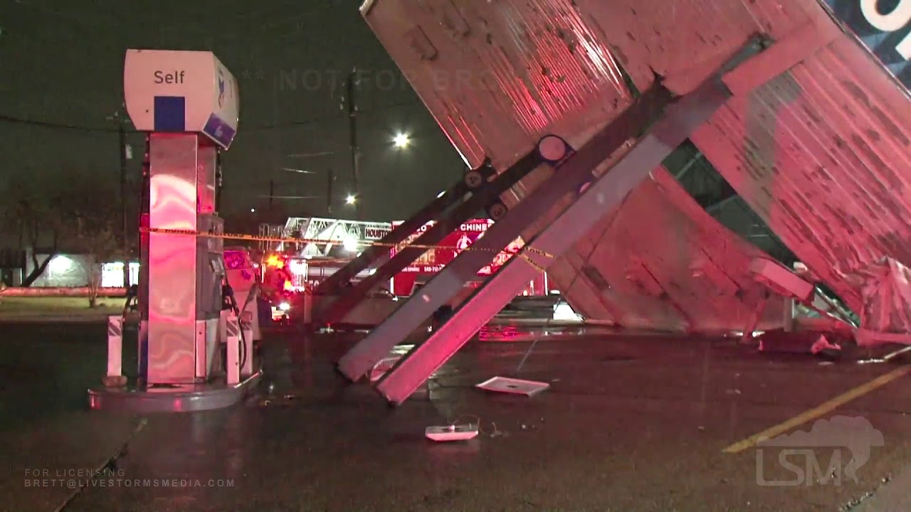 01102020 Houston, TX Destroyed Gas Station Canopy YouTube