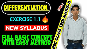 New syllabus 👉 Differentiation Exercise 1.1 Part 5 MATHS 2 Class 12th HSC Mahararashtra Board 🙏
