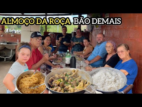 TRADICIONAL ALMOÇO MINEIRO, FRANGO E MACARRONADA / RECEBENDO VISITAS.