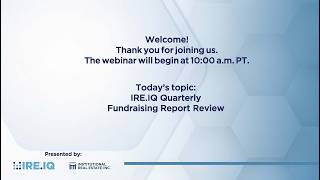 Webinar: Q2/2026: IRE.IQ Quarterly Fundraising Report Review