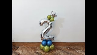How To Make Mini Balloon Table Centerpiece 2 Numbers Balloons Centerpiece